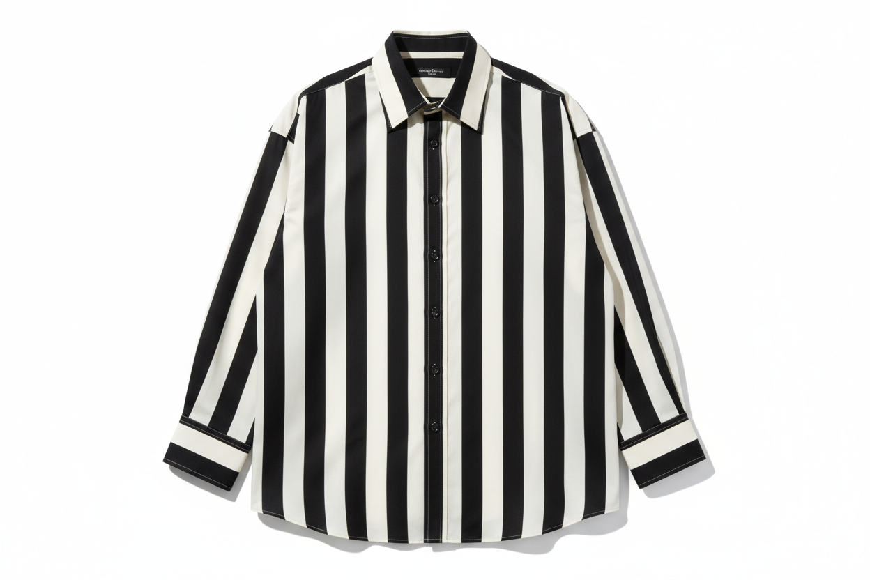Chemise Rayées Prestige Noir & Blanc Oversized — Azuriq London