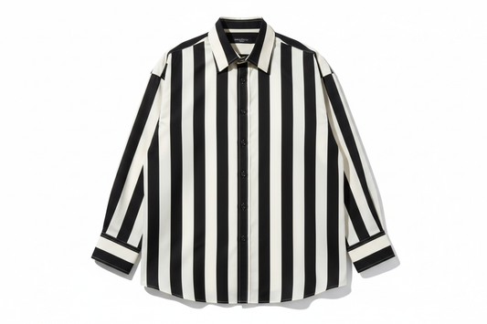 Chemise Rayées Prestige Noir & Blanc Oversized — Azuriq London