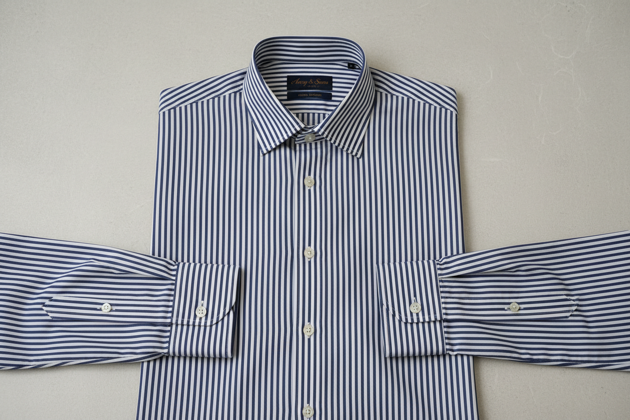 Chemise Rayée Marinière Bleu Marine & Blanc — Azuriq London